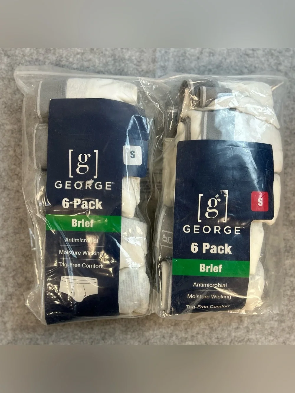 George Mens 12 Pairs White Cotton Briefs Underwear / 2 Packs / Size small 30-32